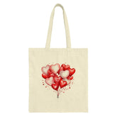 Heart Balloons Tote Bag, Romantic Gift Idea, Valentine's Day Gift, Anniversary Present, Wedding Gift, Everyday Use Bag - Tawshia